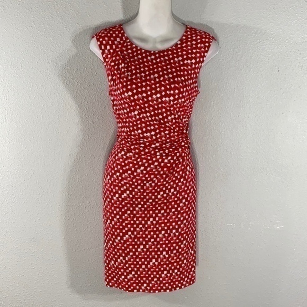 NIC+ZOE Red Printed Sleeveless Sheath Dress - Picture 7 of 12